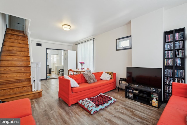 living room featuring hardwood / wood-style flooring