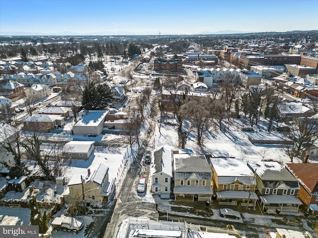 view of snowy aerial view