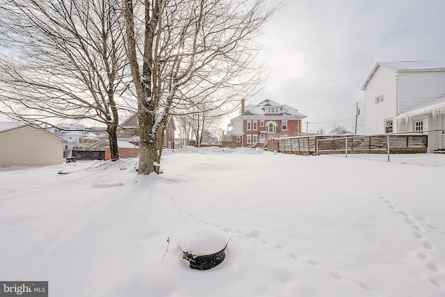 view of snowy yard