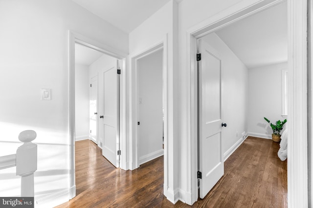 hall featuring dark hardwood / wood-style flooring