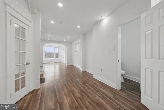 interior space featuring dark hardwood / wood-style floors