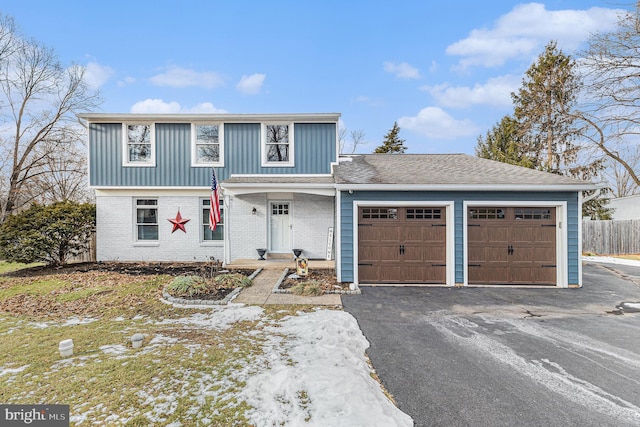 view of property featuring a garage