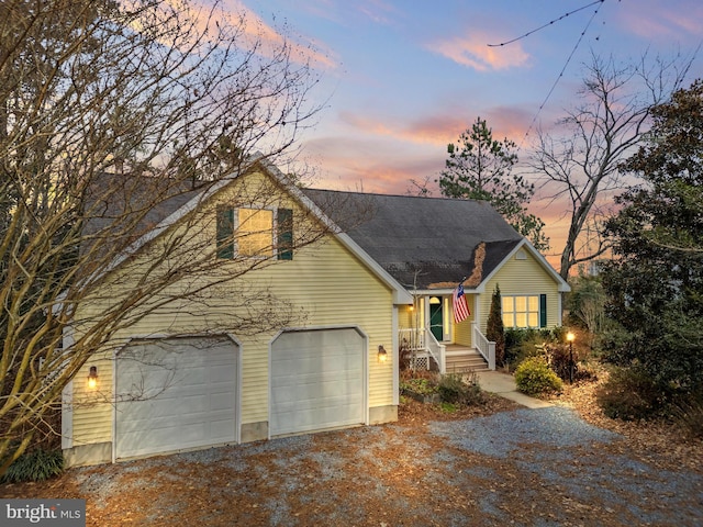 view of front facade featuring a garage