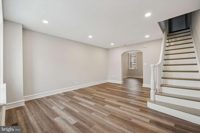 interior space with hardwood / wood-style floors