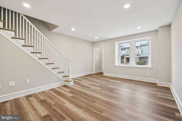 foyer entrance featuring wood-type flooring