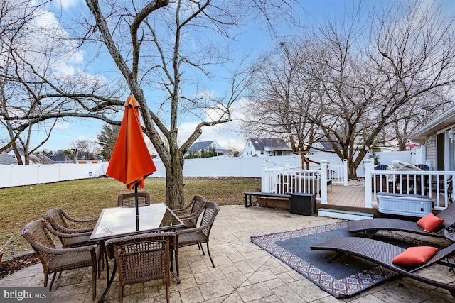 view of patio / terrace with a wooden deck