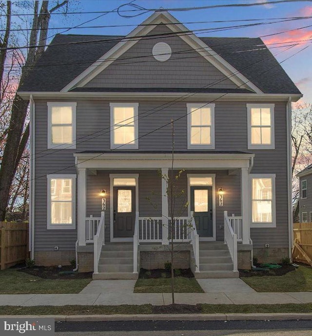 view of front of property with a porch