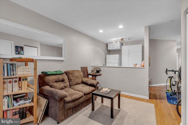 living room featuring light hardwood / wood-style floors