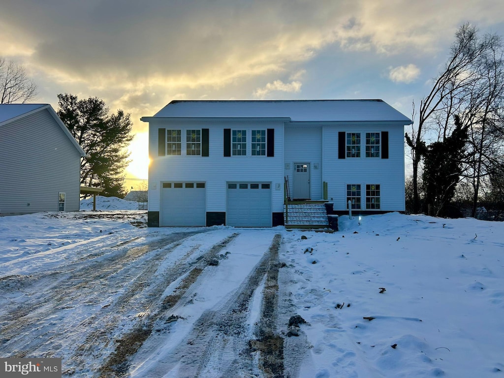 split foyer home with a garage