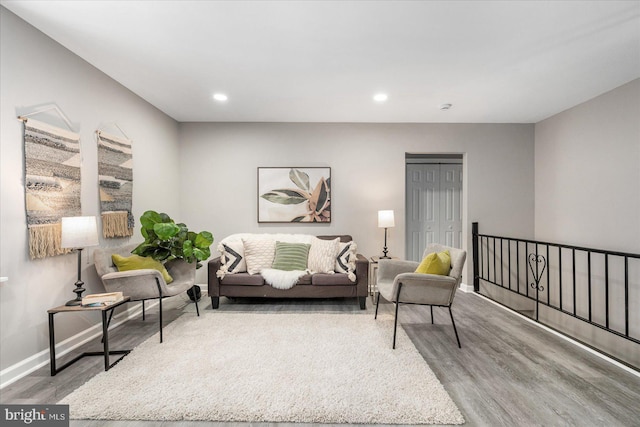 living room with wood-type flooring