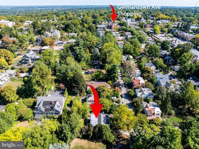 bird's eye view with a residential view