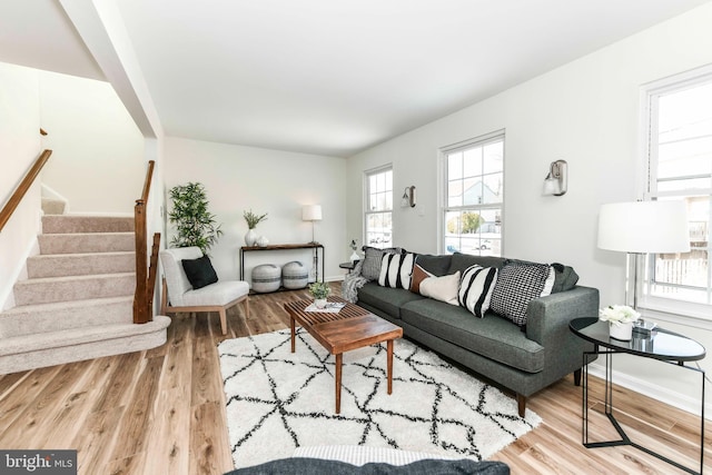 living room featuring hardwood / wood-style floors