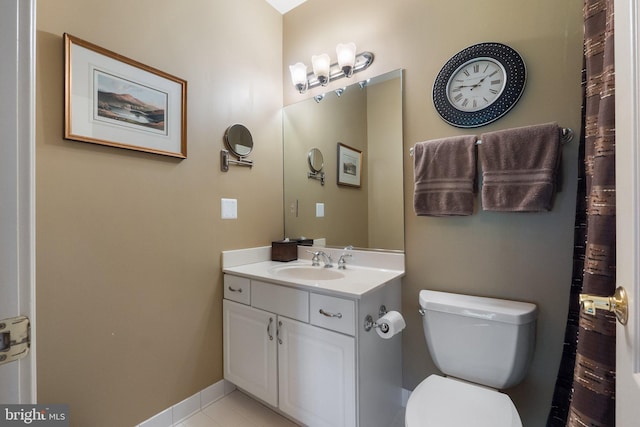 40959 Pacer Ln, Paeonian Springs, VA 20129 - full bath with toilet, tile patterned floors, vanity, and baseboards