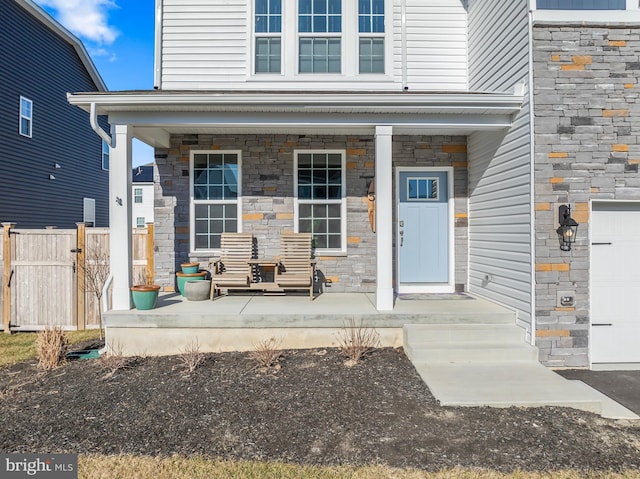 property entrance with a porch