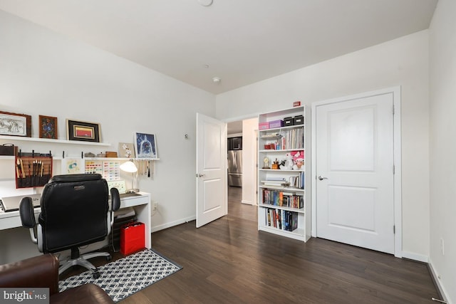 office featuring dark hardwood / wood-style floors