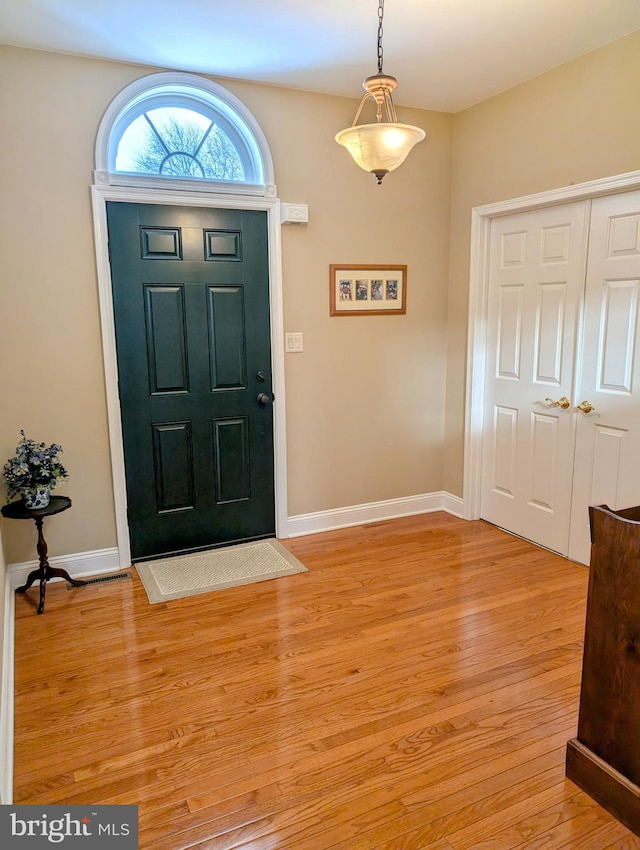 entryway with light wood-type flooring