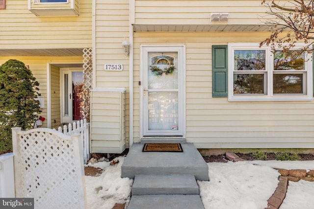 view of doorway to property