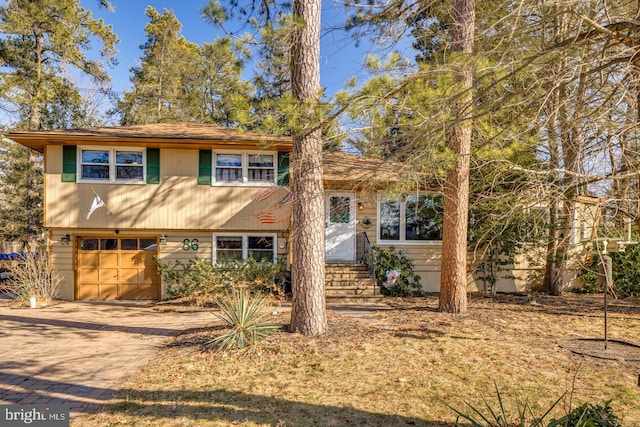 view of front of house with a garage