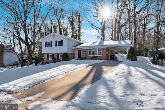 split level home with a carport