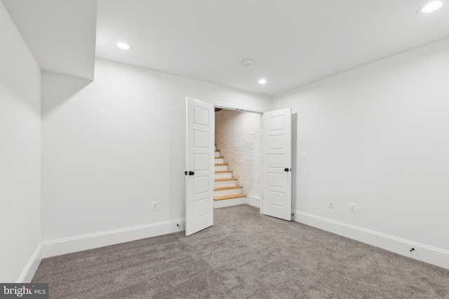 basement featuring carpet