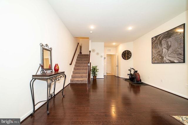 interior space featuring dark wood-type flooring