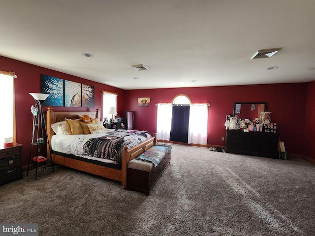 bedroom with carpet