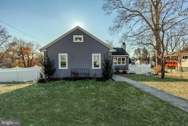 exterior space with a yard