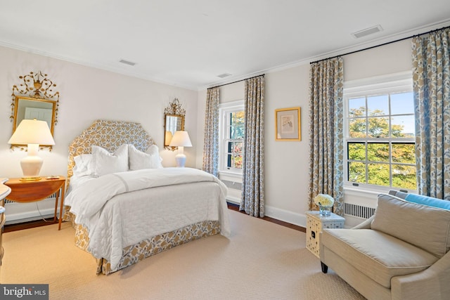 bedroom featuring ornamental molding