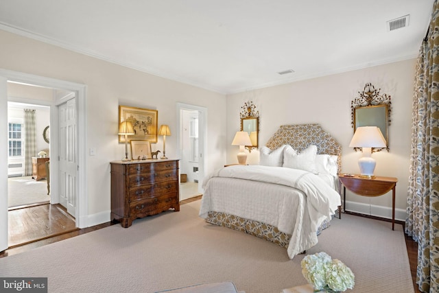 bedroom featuring ornamental molding