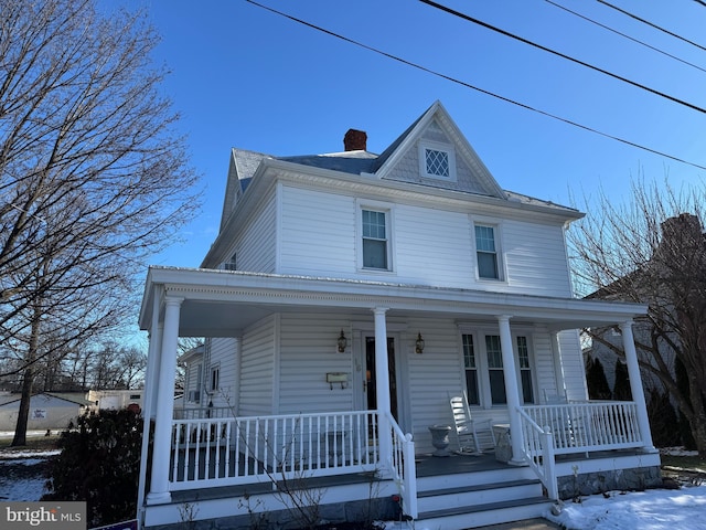 view of front of house with covered porch