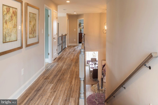 corridor featuring hardwood / wood-style floors