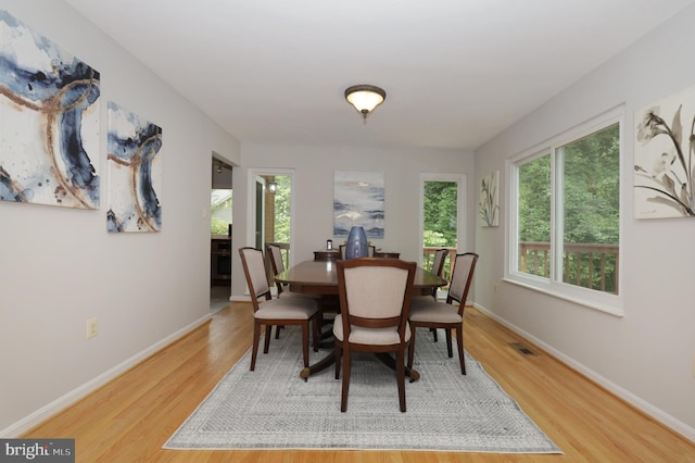 dining room with hardwood / wood-style floors