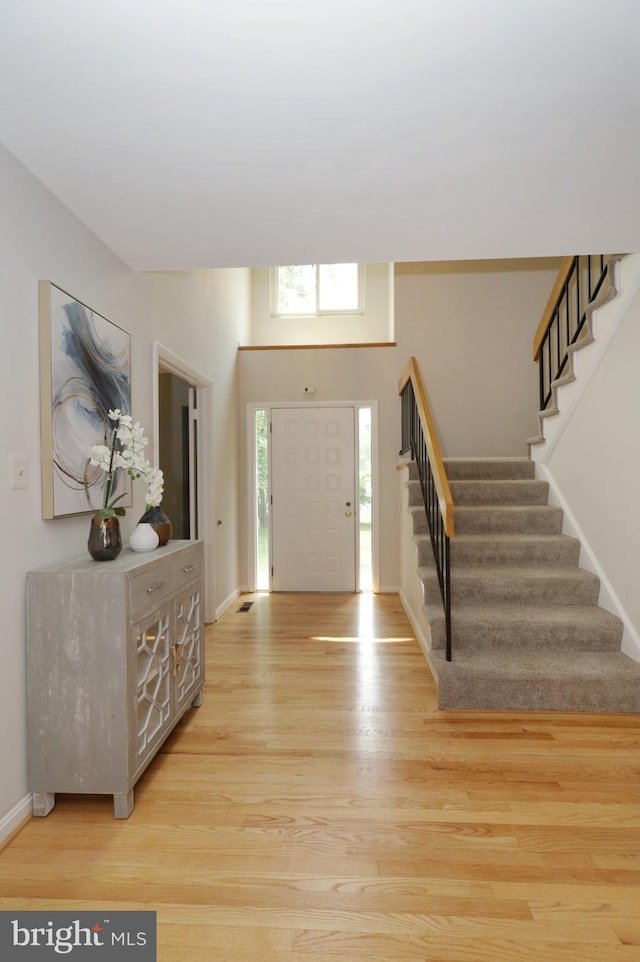 foyer featuring light hardwood / wood-style floors