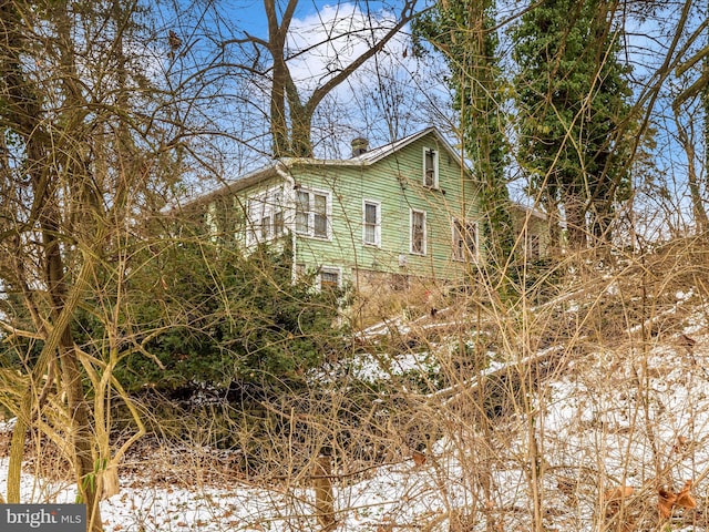 view of snowy exterior