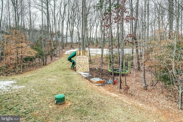 view of yard featuring a playground