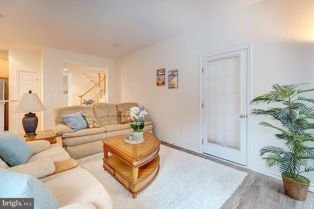 living room featuring hardwood / wood-style flooring