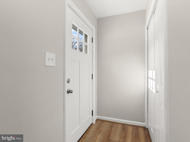 entryway with light wood-type flooring