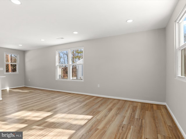 empty room featuring light hardwood / wood-style floors