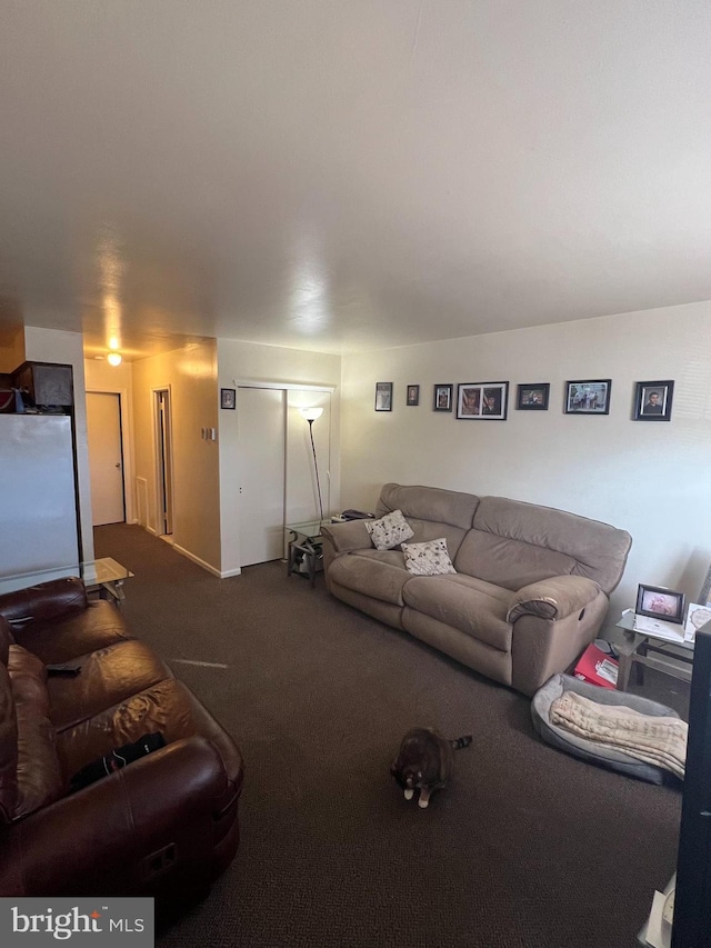 living room with carpet