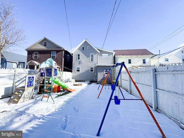 exterior space featuring a playground