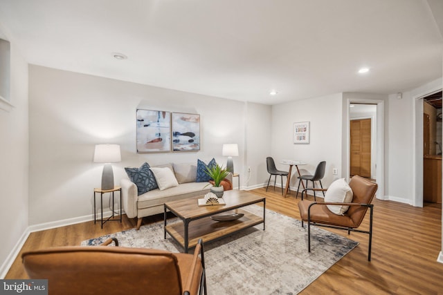 living room featuring hardwood / wood-style flooring