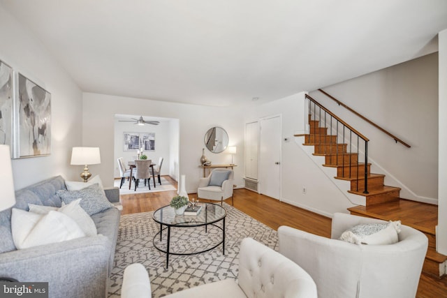 living room featuring hardwood / wood-style flooring