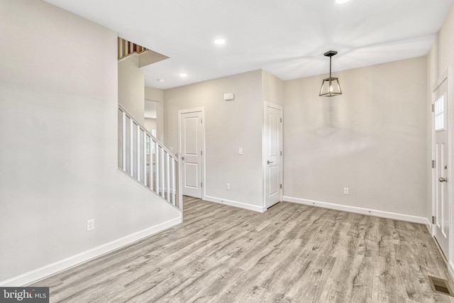 interior space with light wood-type flooring