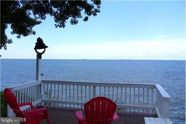 wooden deck with a water view