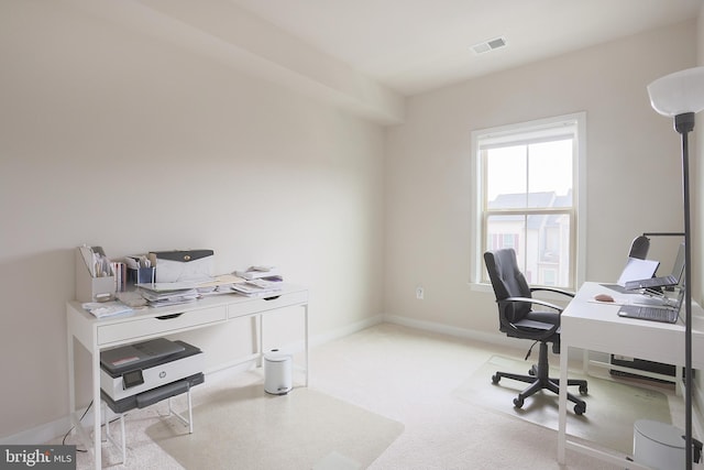 view of carpeted office