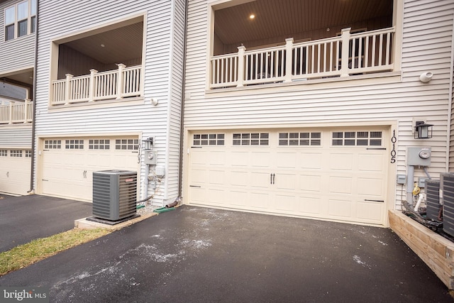 garage with central air condition unit