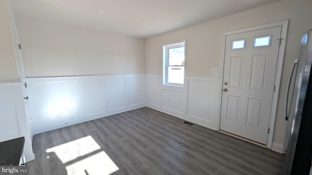 entryway featuring dark wood-type flooring