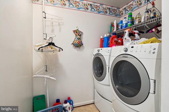 laundry room featuring washer and dryer