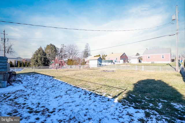 view of snowy yard