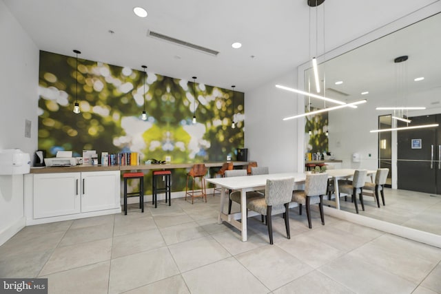 view of tiled dining room